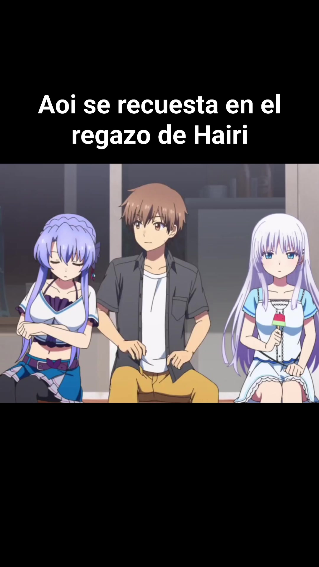 Ao se recuesta en el regazo de Hairi
 #サマポケアニメ #SummerPockets